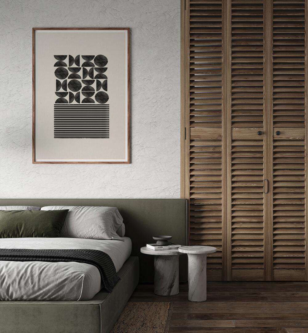 Stylish BLACK GEOMETRIC PATTERNS I art print from The Miuus Studio, perfect for contemporary home decor.