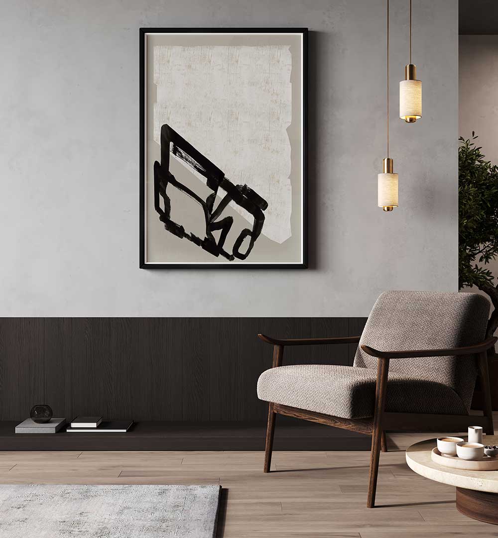 Stylish living room featuring CONTEMPORARY I, ABSTRACT PAINTINGS that enhance modern decor with vibrant artistry.