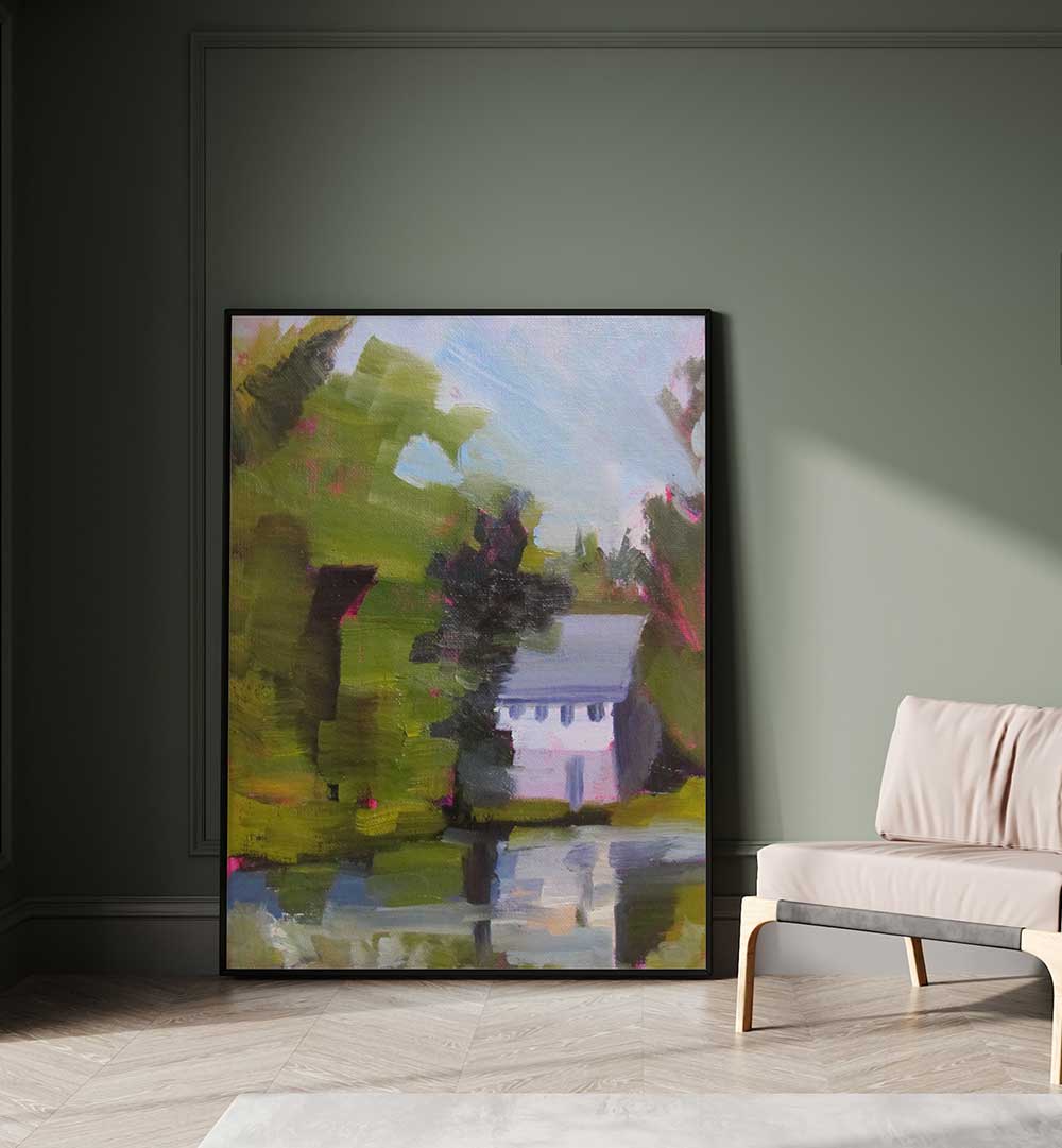 EAST WINDSOW POND , LANDSCAPE PAINTINGS