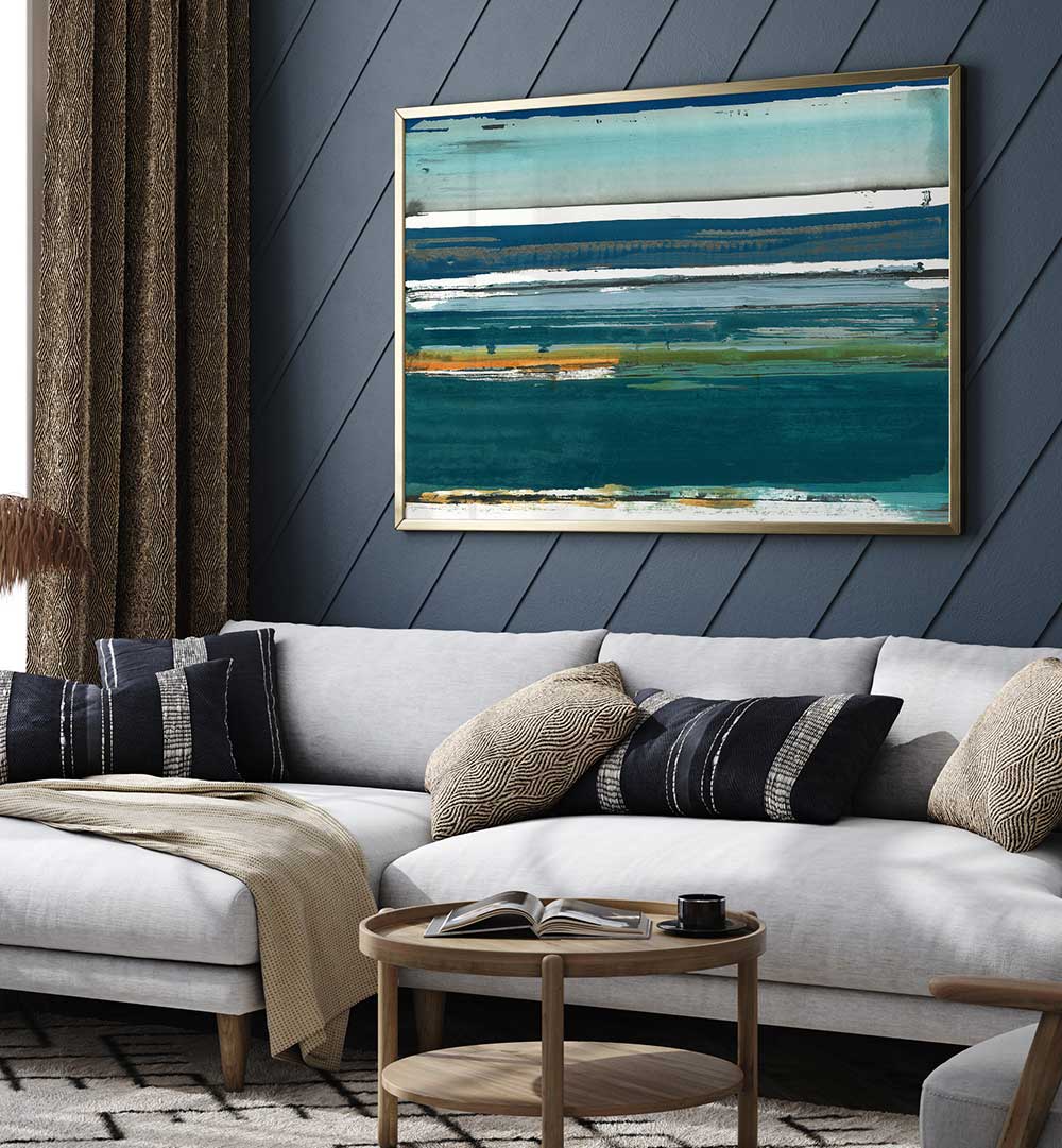 Transform your space with MEDITERRANEAN SEA II, LANDSCAPE PAINTINGS, showcasing serene coastal beauty.