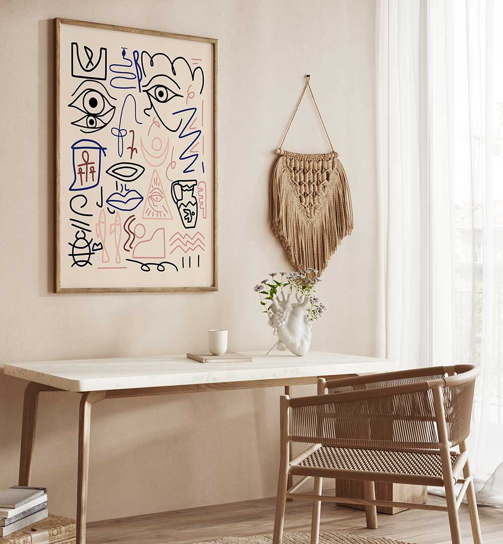 LINE ART CAVE DRAWING , LINE ART PAINTINGS