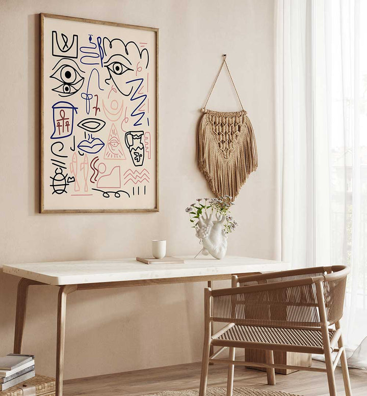 LINE ART CAVE DRAWING , LINE ART PAINTINGS