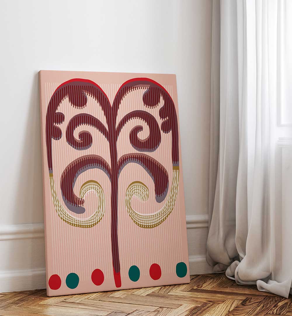 SPIRALING FRONDS , BOHO ART PAINTINGS