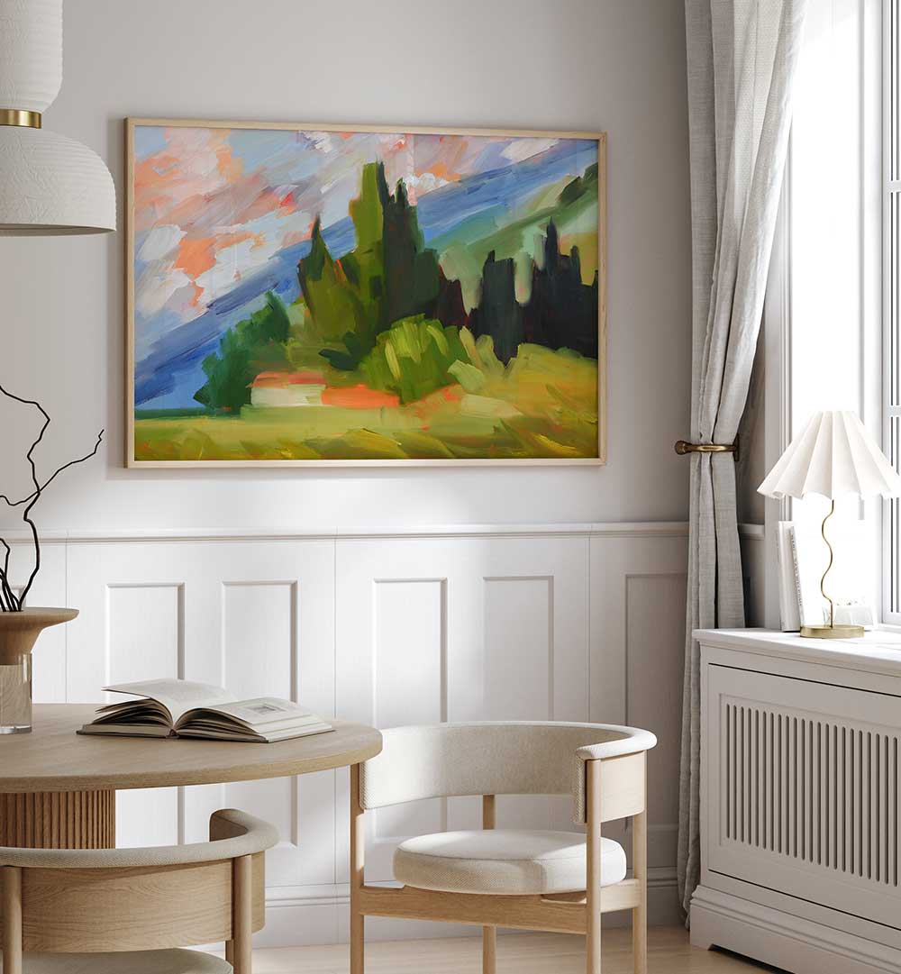 TUSCAN MOUNTAINSIDE , LANDSCAPE PAINTINGS