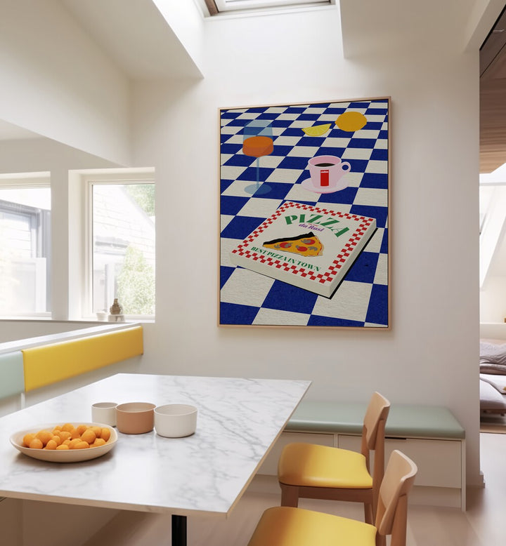 Bright dining area showcasing THE ITALIAN MENU , BAR art, perfect for elevating any food lover's space.
