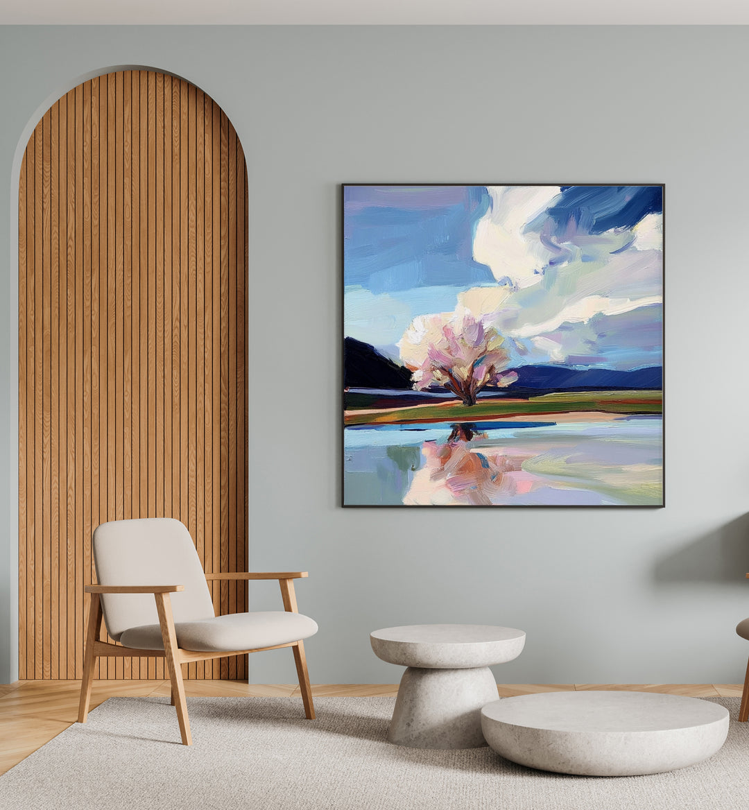 Stunning TREE BY THE BEACH artwork, enhancing coastal decor and bringing nature's beauty into your home.