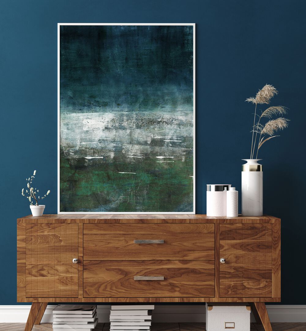 Captivating DEEP WATER, ABSTRACT PAINTINGS bring the ocean's essence to life with bold strokes and vibrant colors.