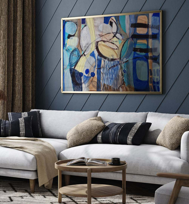 Vibrant LITTLE FISH, BIG FISH IV, ABSTRACT PAINTINGS, enhancing modern decor with bold colors and textures.