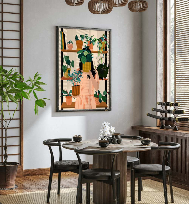 POTTED OASIS , BOHO ART PAINTINGS