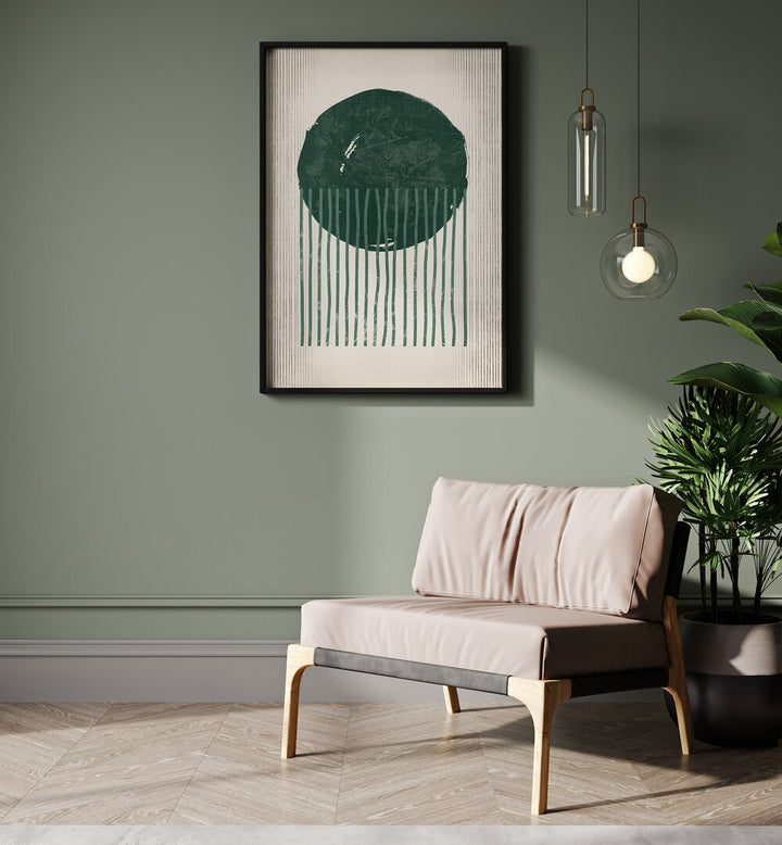 Transform your space with EMERALD ROUND JELLYFISH, GEOMETRIC ART PRINTS, blending marine beauty and abstract design.