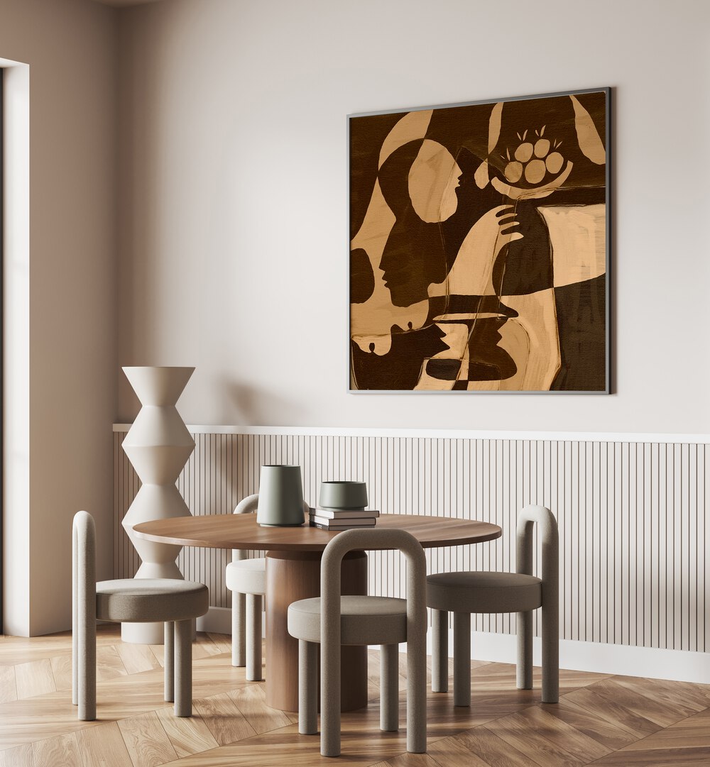 Sophisticated ESSENCE II, ABSTRACT PAINTINGS enhancing a modern living space with elegant design and calming colors.
