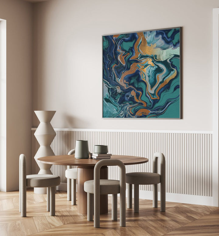 Stylish DRAMAQUEEN MARBLE GREEN, ABSTRACT PAINTINGS enhance modern interiors with captivating colors and elegant design.