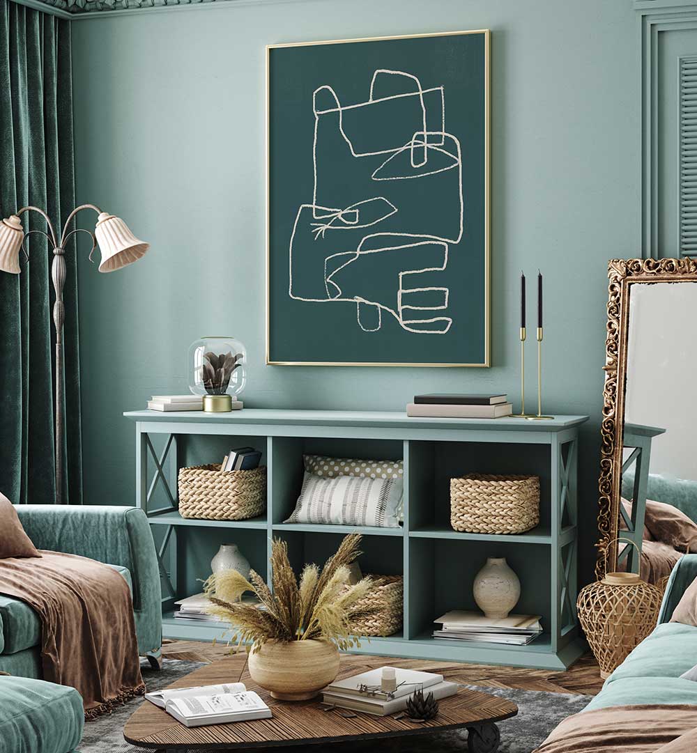 LINE ART ABSTRACT PORTRAIT IV , LINE ART PAINTINGS