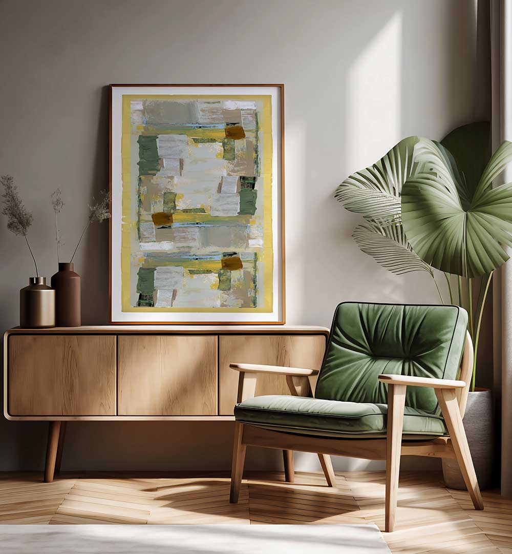 Transform your space with CORNISH LANDSCAPE 1, ABSTRACT PAINTINGS featuring vibrant colors and dynamic forms.