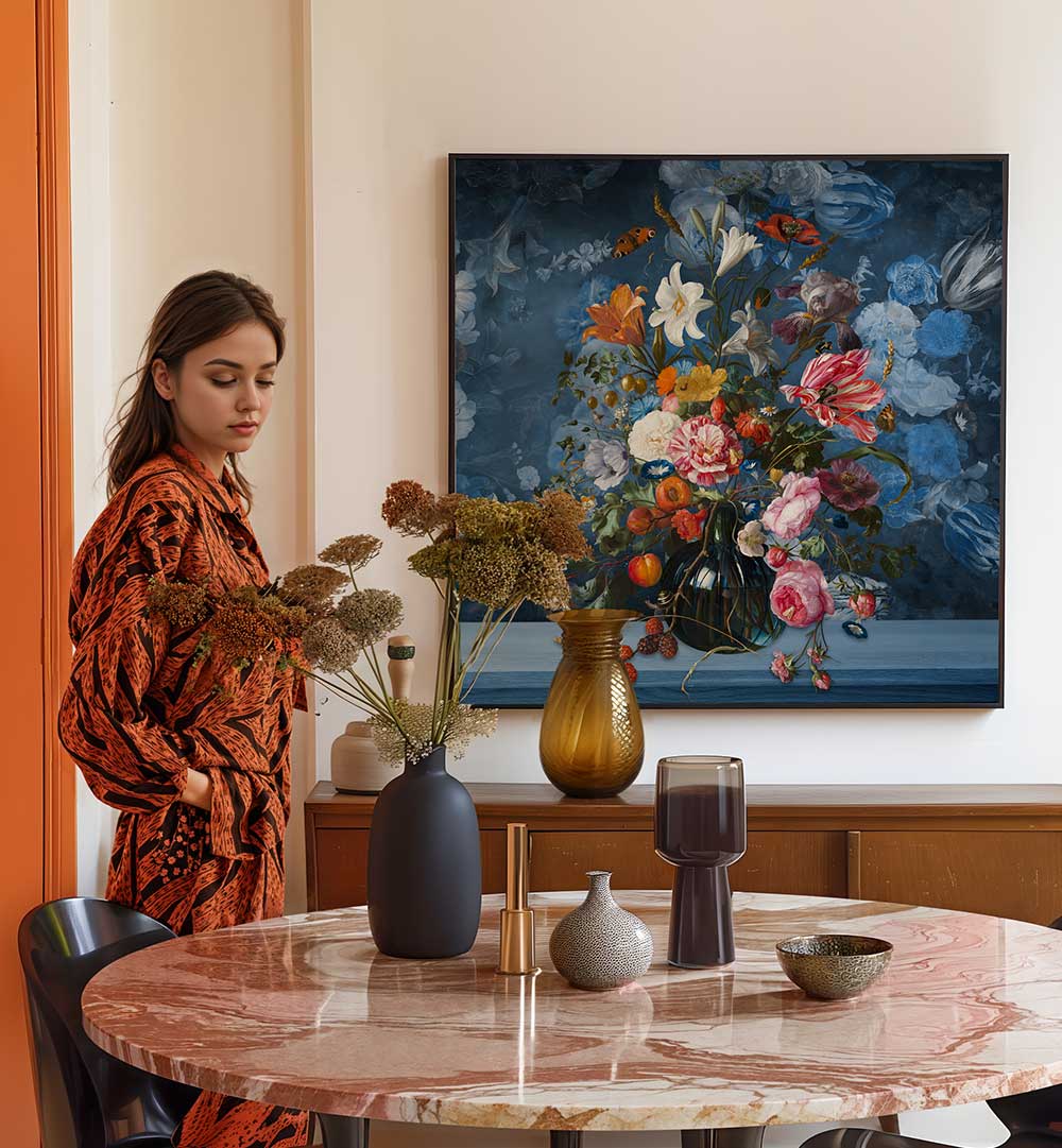 VASE WITH FLOWERS , FLORAL FLOWER PAINTINGS
