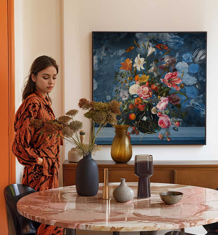 VASE WITH FLOWERS , FLORAL FLOWER PAINTINGS