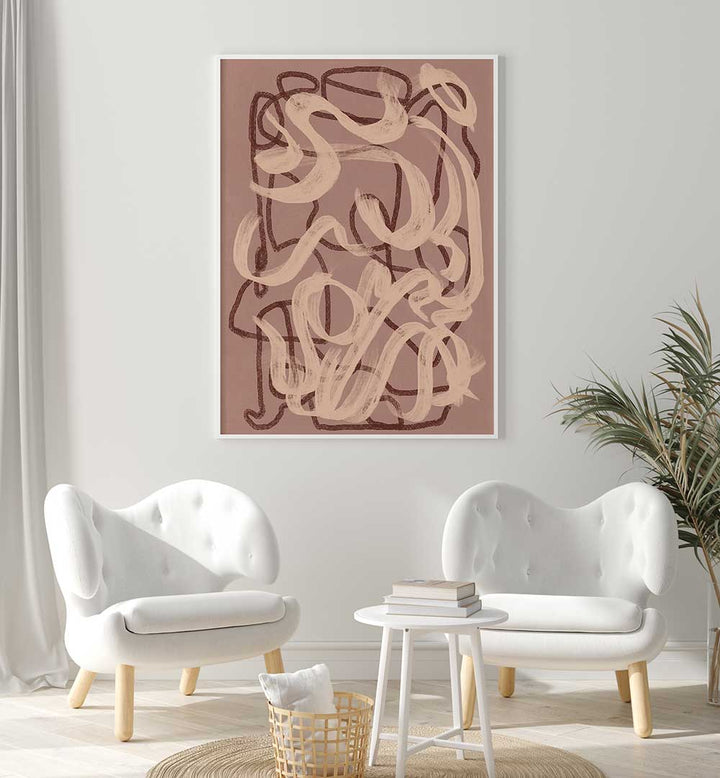 DRY BRUSH ABSTRACT IN NUDE , ABSTRACT PAINTINGS