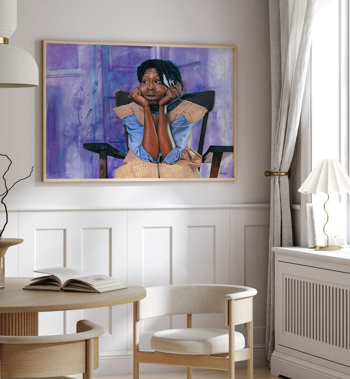 A striking portrayal showcasing "The Color Purple," African Art Paintings, perfect for enhancing any decor.