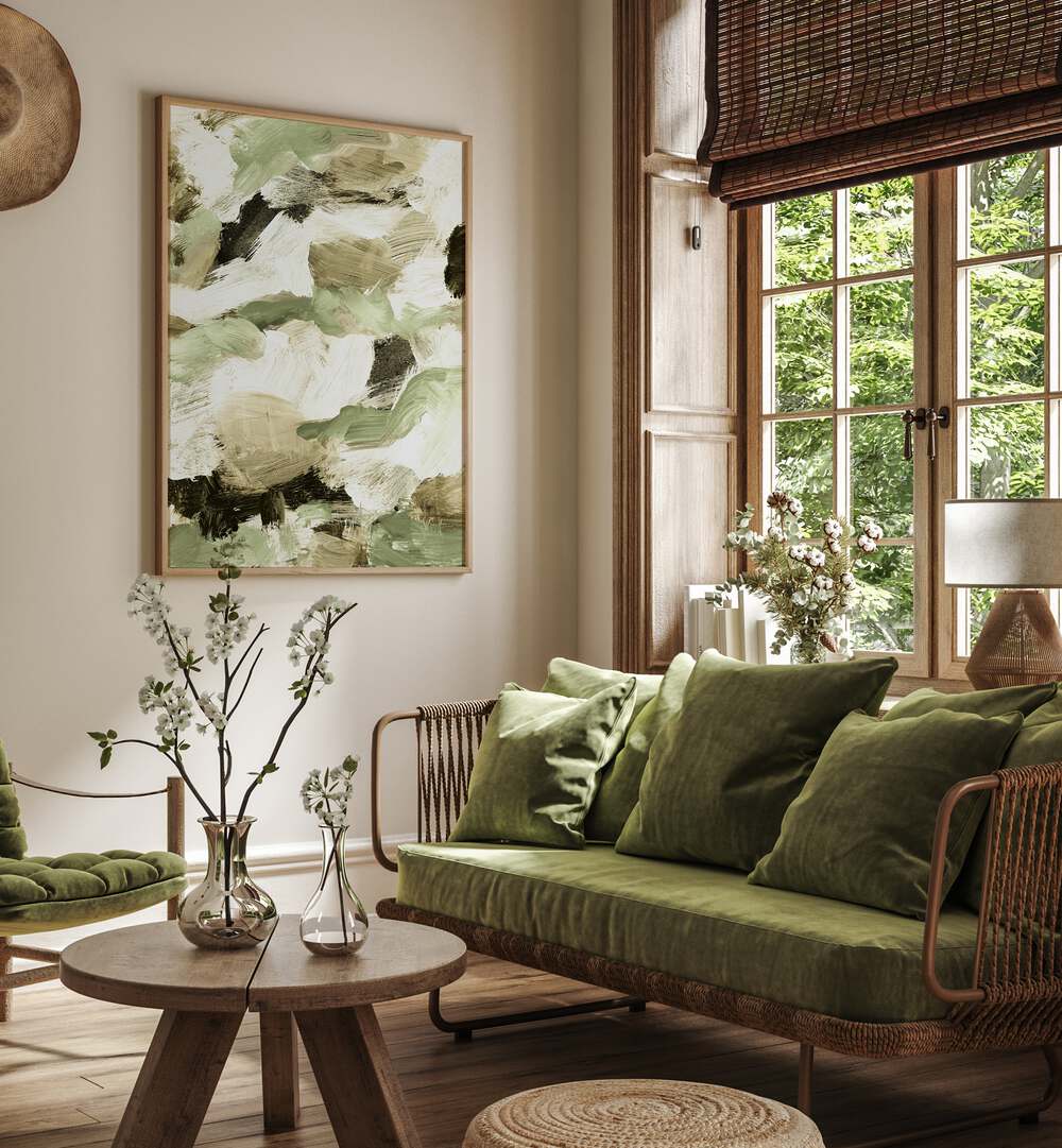 Transform your space with ABSTRACT PAINTING VI GREEN, a serene addition to any home decor with calming hues.