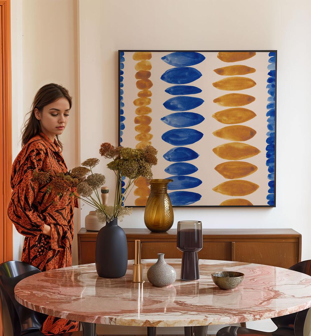 Vibrant WATERCOLOUR TILE VIII, ABSTRACT PAINTINGS adds artistic flair to your space with stunning swirling patterns.