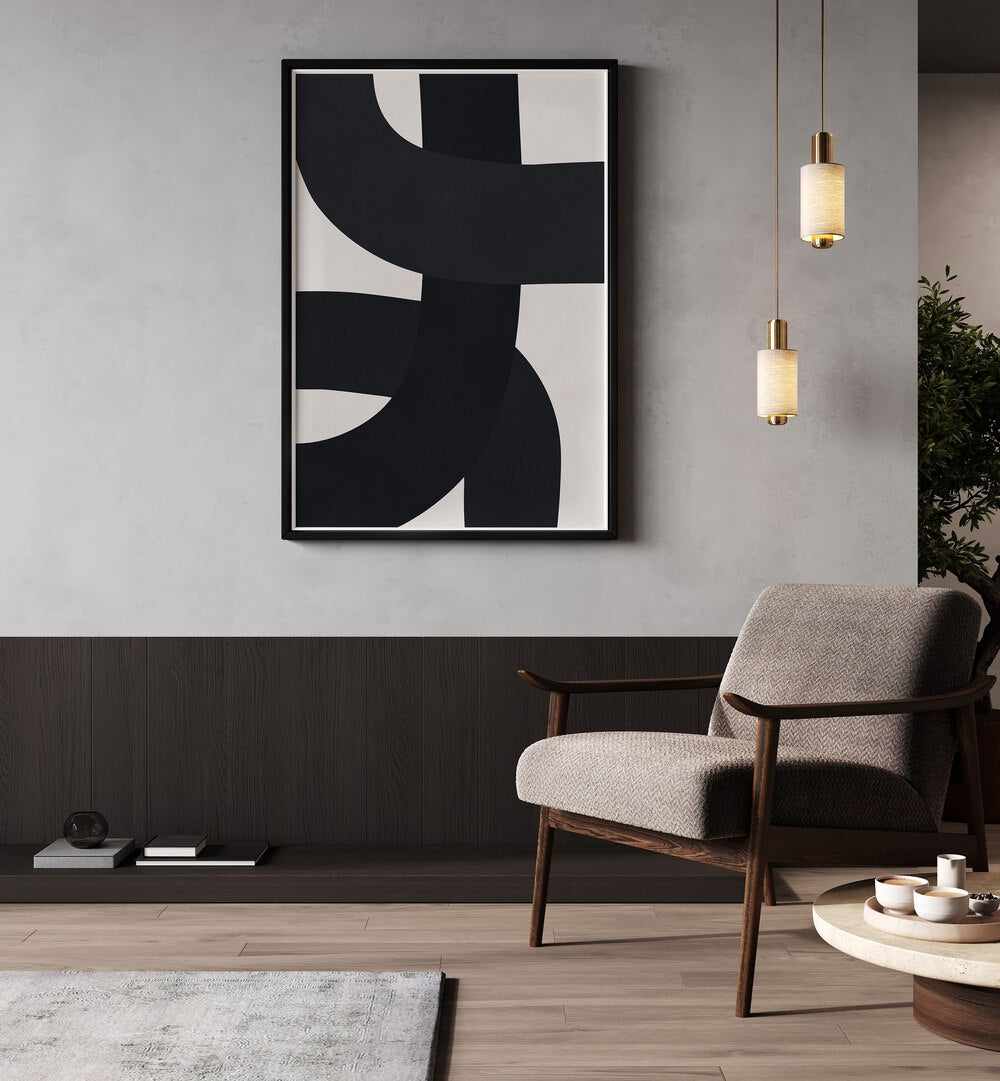 Elegant UNDULATING, ABSTRACT PAINTINGS enhance modern interiors with unique curves and innovative design.