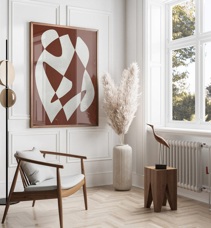 Stylish room featuring MODERN SHAPES, ABSTRACT PAINTINGS that enhance contemporary decor with geometric designs.
