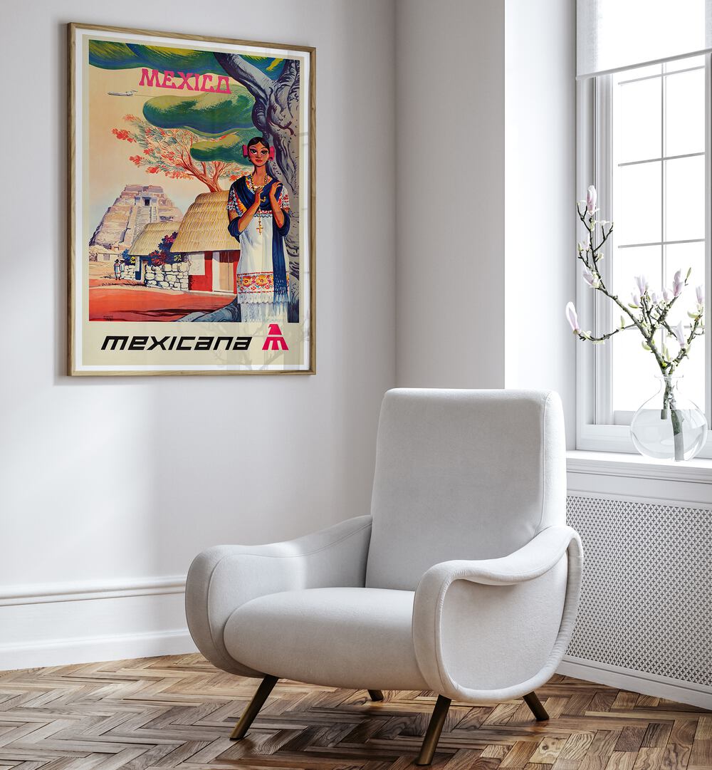 Enhance your decor with MEXICANA I VINTAGE TRAVEL POSTERS, showcasing Mexico's vibrant culture and landscapes.