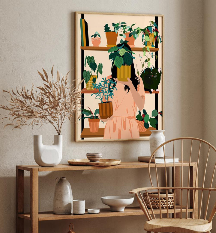 POTTED OASIS , BOHO ART PAINTINGS
