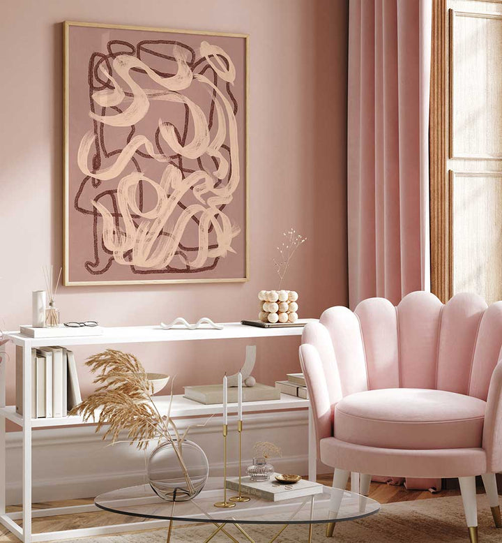 DRY BRUSH ABSTRACT IN NUDE , ABSTRACT PAINTINGS