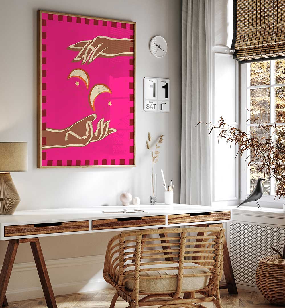 A COUPLE OF MOONS , BOHO ART PAINTINGS