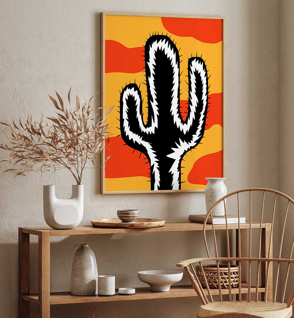 DESERT SILHOUETTE , FLORAL FLOWER PAINTINGS