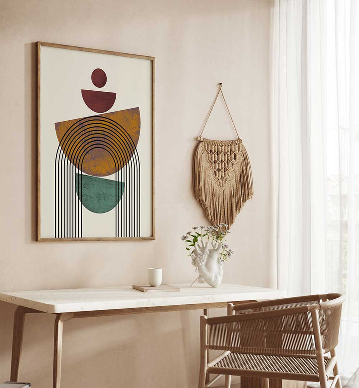 TEXTURED MID CENTURY COMPOSITION , GEOMETRIC ART PRINTS