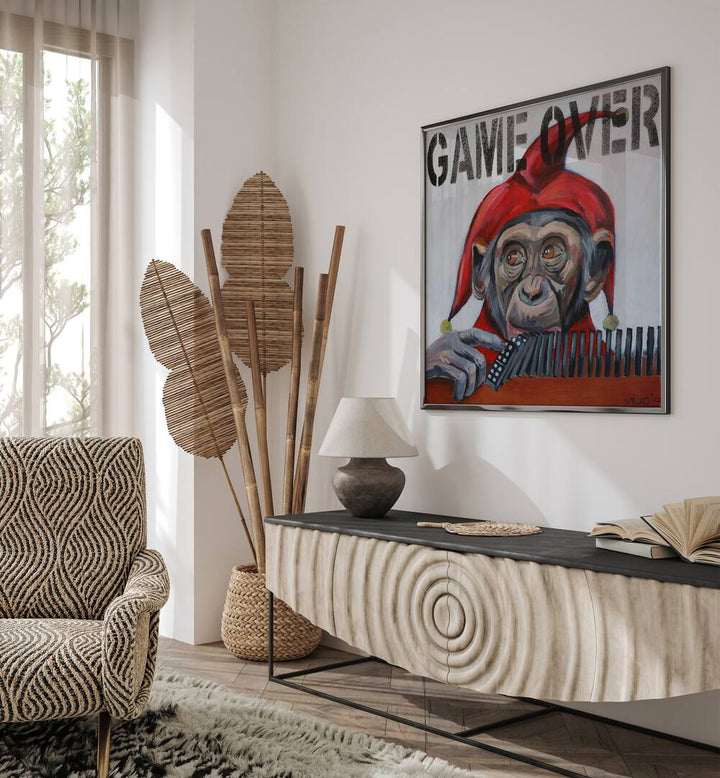 Stunning JESTER'S FINAL PLAY, COMIC POSTERS enhance your space with vibrant abstract comic art for true aficionados.