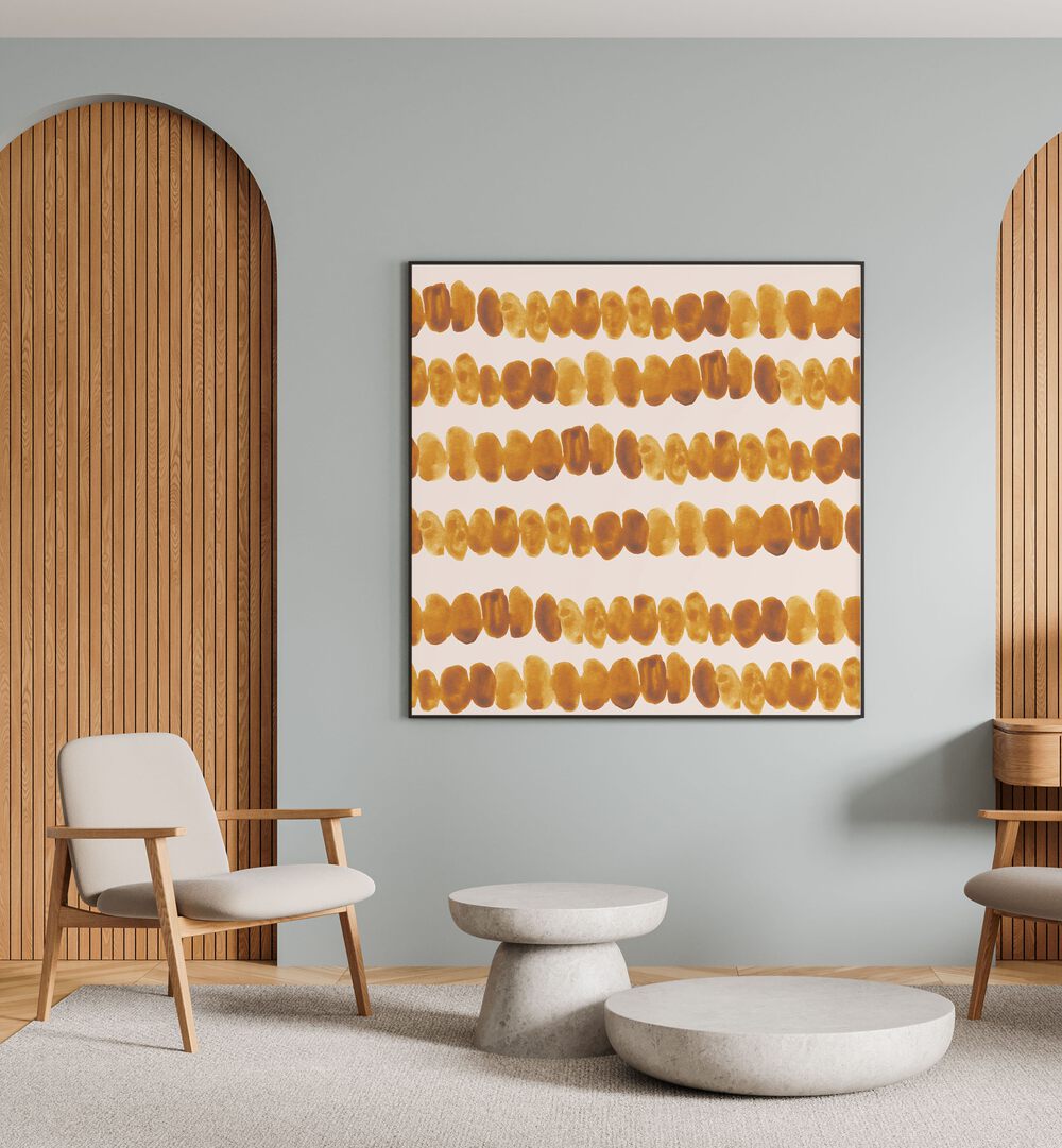 Vibrant WATERCOLOUR TILE X, ABSTRACT PAINTINGS add artistic flair to modern decor in a stylish living space.