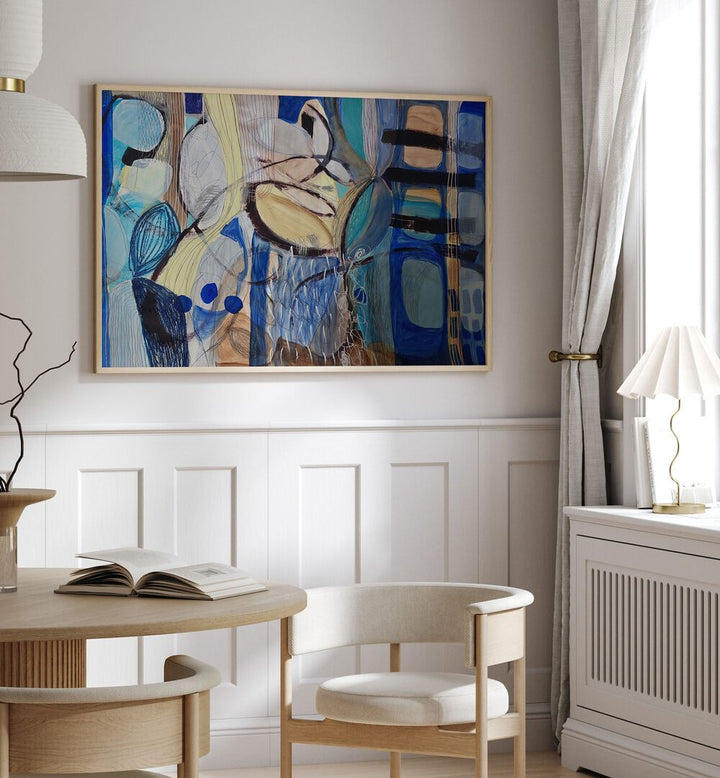 Vibrant LITTLE FISH, BIG FISH IV, ABSTRACT PAINTINGS enhances any room with bold colors and textures. Perfect centerpiece.