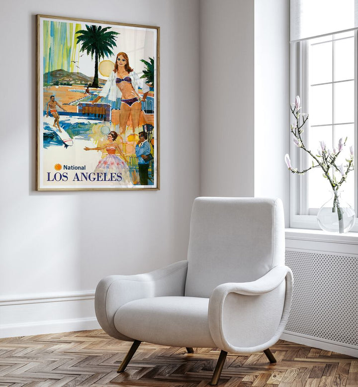 Brighten your space with LOS ANGELES I, VINTAGE TRAVEL POSTERS, showcasing the city's vibrant culture and landscapes.