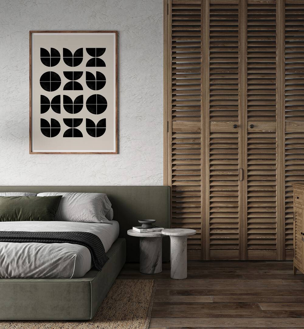 Stylish BLACK GEOMETRIC PATTERNS II art print by The Miuus Studio, perfect for modern home decor and geometric art prints.