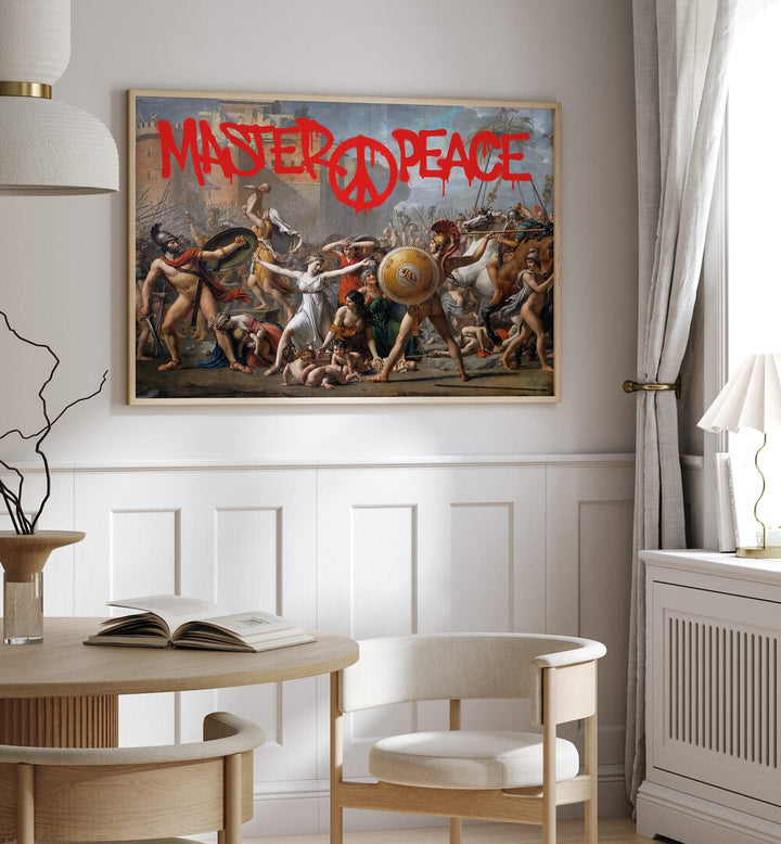 Bold and vibrant MASTERPEACE, ALTERED ART PRINTS by Dikhotomy transform your decor with unique artistic flair.