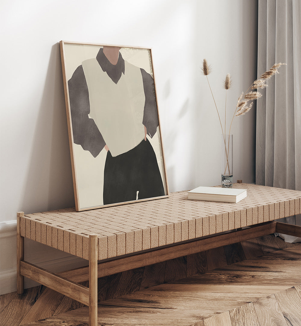 MINIMALIST FIGURE IN A MONOCHROME OUTFIT , FASHION POSTERS