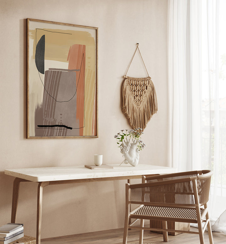 EARTHY TONES AND ORGANIC SHAPES , BOHO ART PAINTINGS