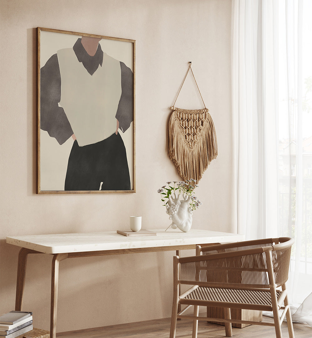 MINIMALIST FIGURE IN A MONOCHROME OUTFIT , FASHION POSTERS