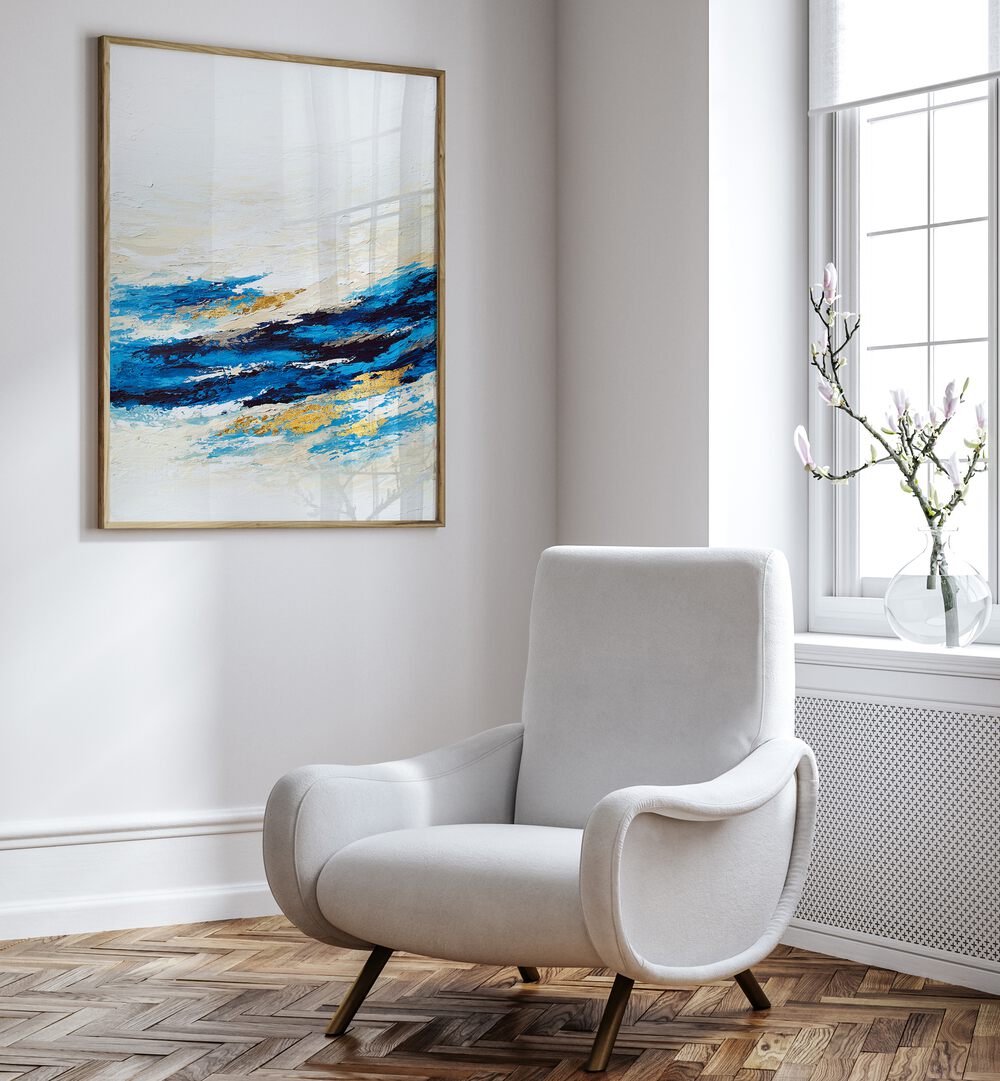 Enhance your decor with SERENITY WAVE, ABSTRACT PAINTINGS, creating a peaceful oasis in any room.