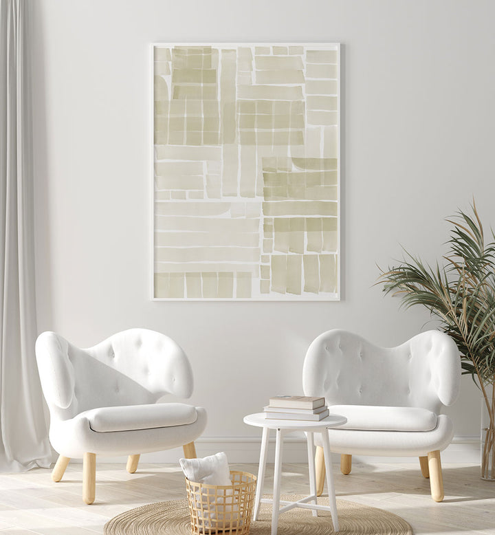 Elevate your decor with NEUTRAL TANGLE GRID II, ABSTRACT PAINTINGS, featuring soft tones and geometric designs.
