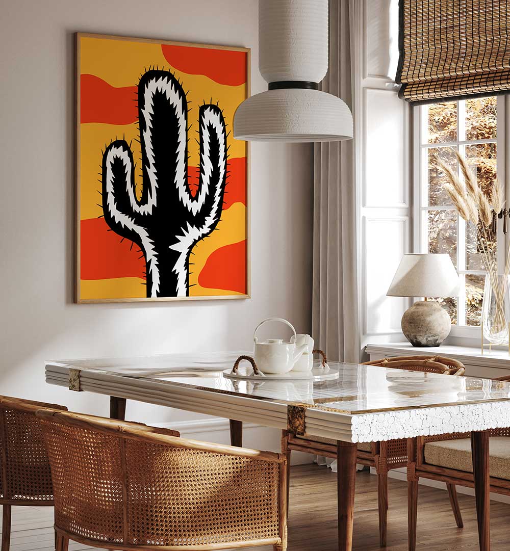 DESERT SILHOUETTE , FLORAL FLOWER PAINTINGS