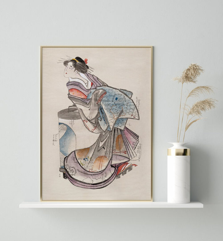 JAPANESE WOMAN FROM ALBUM OF SKETCHES , VINTAGE PAINTINGS