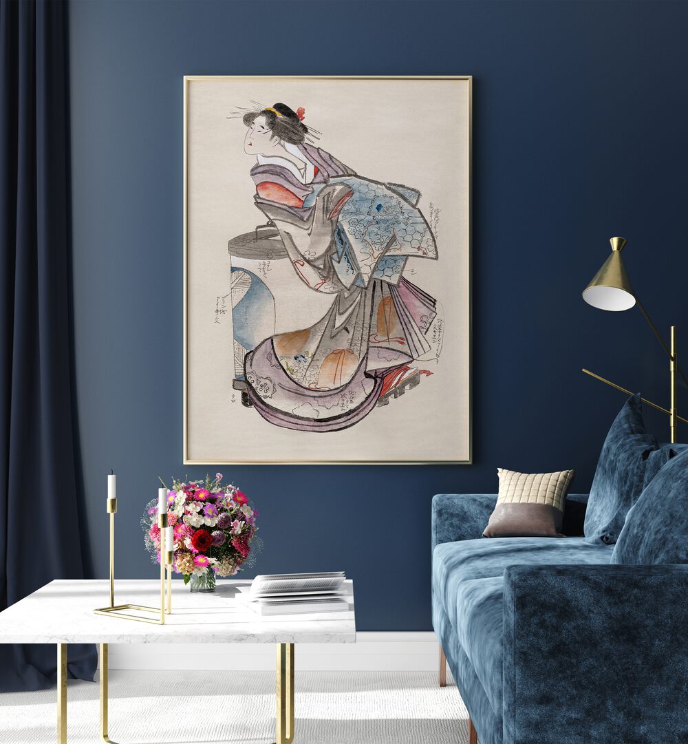 JAPANESE WOMAN FROM ALBUM OF SKETCHES , VINTAGE PAINTINGS