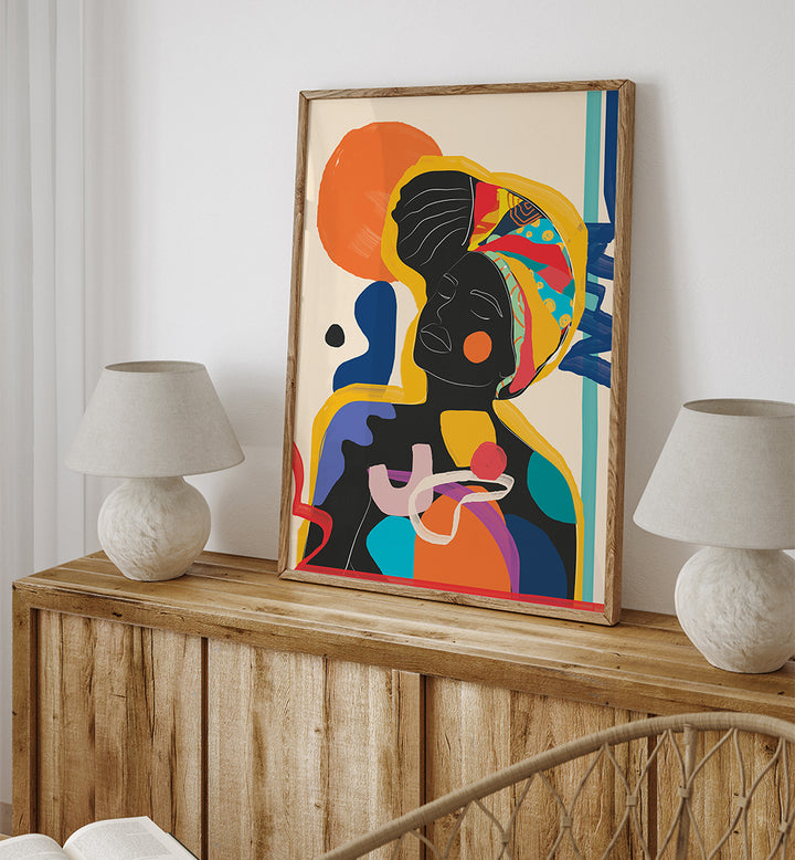 MODERN ABSTRACT WOMAN III , POP ART PAINTINGS