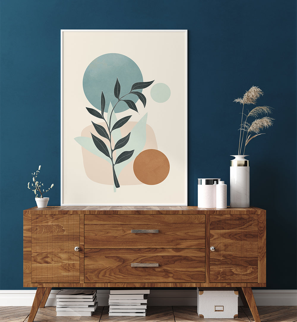 AZZURRO SHAPES II , BOHO ART PAINTINGS