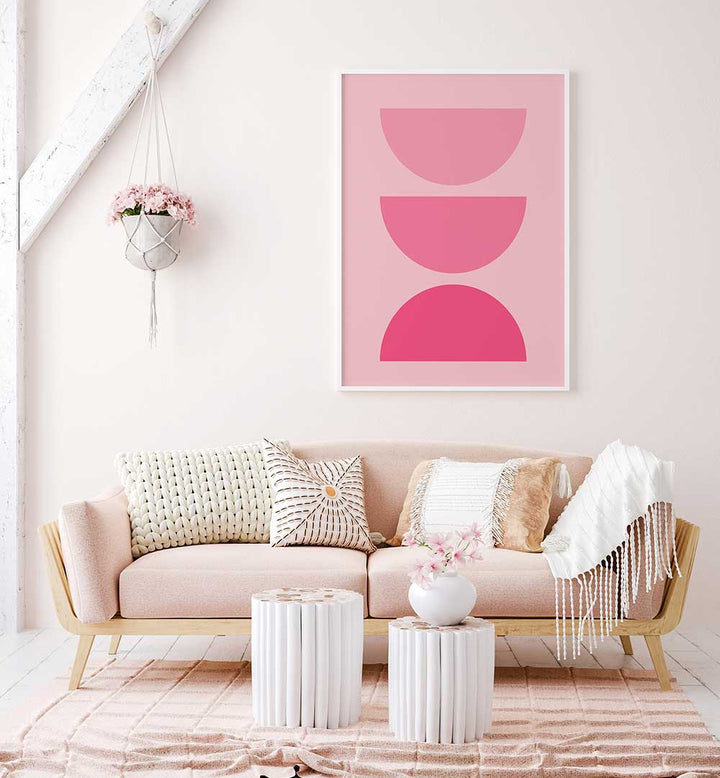 BAUHAUS BOHO PINK VI , GEOMETRIC ART PRINTS