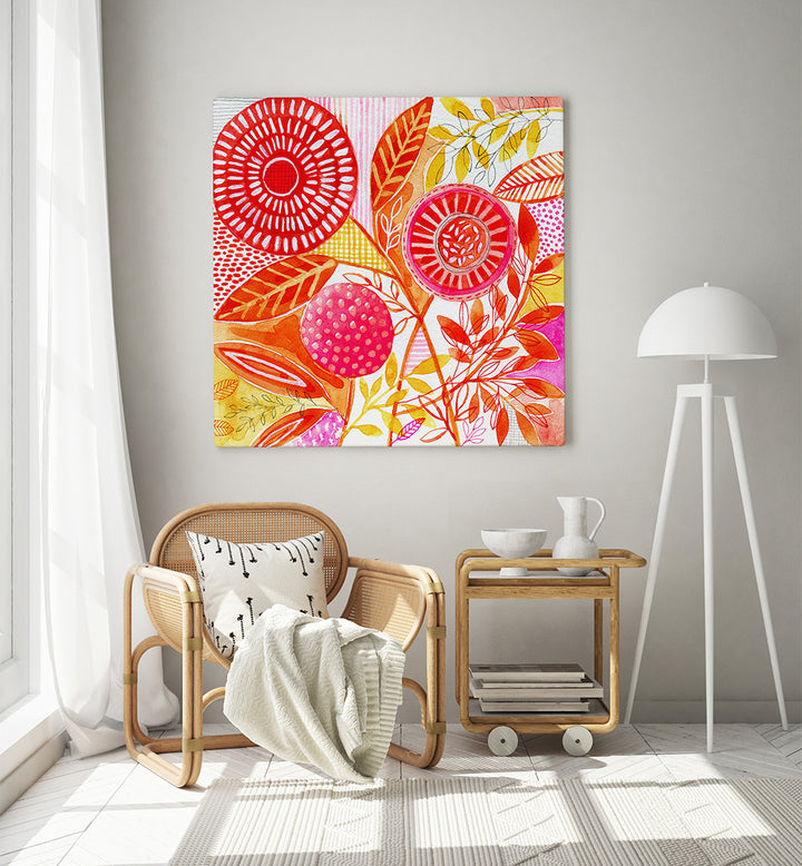 LAYERED BOTANICAL WATERCOLOUR III , FLORAL FLOWER PAINTINGS